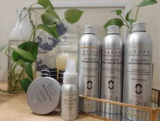 Oscar riutilizza il packaging per un'industria cosmetica sostenibile