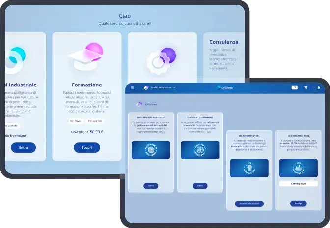 Circularity platform - Menu